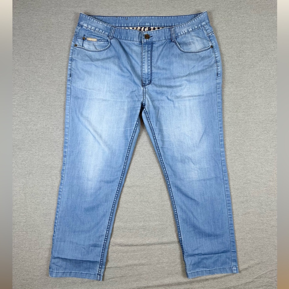 Burberry Men's Sky Blue Chambray Jeans